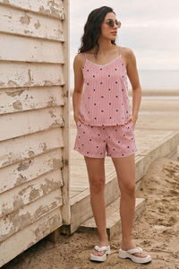 Zivame 2 Mile Fashion Woven Short Set - Antique White — thumbnail 1